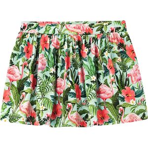Flamingo Print Pleated <b>Skirt</b> Women <b>Elastic</b> Waist Stretchy Tropical Floral Skater <b>Skirt</b> Casual Summer Wear Size S M L XL - Product Image 1