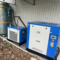 Compresseur d'air rotatif à vitesse variable triphasé 220-380 volts, 10 HP, 7,5 KW, 150 PSI max, stationnaire, électrique, réservoir d'air de 300 L