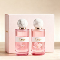 Flacon de parfum cylindrique transparent de luxe personnalisé, vide, 30 ml, 50 ml, 100 ml, avec couvercle sphérique et emballage en boîte