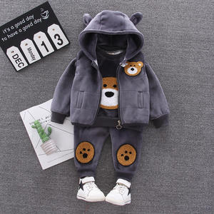 Wholesale <strong>Winter</strong> Padded Children <strong>Clothes</strong> 3 Pcs Cartoon Warm Vest Hooded Jacket <strong>Clothes</strong> Set <strong>Kids</strong> <strong>Clothes</strong> Set - Product Image 5