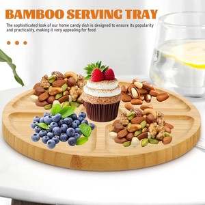 Plateau à fruits en bambou et bois de style européen avec compartiments, plateau à dessert, planche à découper pour pain et fruits, plateau à beurre et à aliments pour bébés - Product Image 4