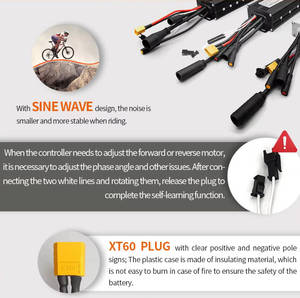 Contrôleur Étanche à Onde Sinusoïdale pour Vélo Électrique 17A 26A 30A 350-1000W avec Écran NFC S966 Compatible Moteur-Moyeu avec et sans Capteur Hall - Product Image 2