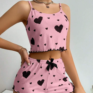 <span class=keywords><strong>Camicia</strong></span> <span class=keywords><strong>da</strong></span> <span class=keywords><strong>Notte</strong></span> Sexy Senza Maniche con Stampa a Cuori e Bordo in Pizzo, Lingerie <span class=keywords><strong>da</strong></span> <span class=keywords><strong>Notte</strong></span> con Apertura per Donne - Product Image 2