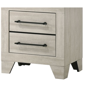 Comodino Contemporaneo Grigio Chiaro con 2 Cassetti e Maniglie in Metallo, Arredamento per Camera da Letto - Product Image 5