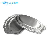 Barquette alimentaire ovale jetable en aluminium, procédé blister, qualité alimentaire, pour four et barbecue