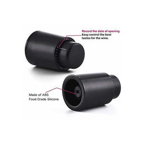 हॉट सेल उत्पाद डेट वाइन बोतल स्टॉपर के साथ प्रेस वाइन स्टॉपर, टाइम स्केल रिकॉर्ड के साथ फनी वाइन सेवर पंप वैक्यूम - Product Image 2