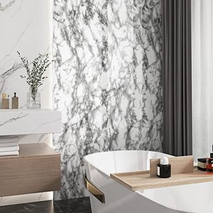 Oron déco imperméable <span class=keywords><strong>noir</strong></span> <span class=keywords><strong>et</strong></span> <span class=keywords><strong>blanc</strong></span> peler <span class=keywords><strong>et</strong></span> coller PVC auto-adhésif papier peint vinyle marbre autocollant <span class=keywords><strong>pour</strong></span> comptoir de cuisine - Product Image 4