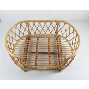 Niches pour chiens en rotin à motif uni, écologiques, universelles quatre saisons, lits pour animaux de compagnie en rotin véritable, artisanat - Product Image 4