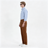 Pantalon de voyage décontracté pour homme, coupe slim, en pur coton, sans doublure, avec ceinture plate, de créateur de luxe