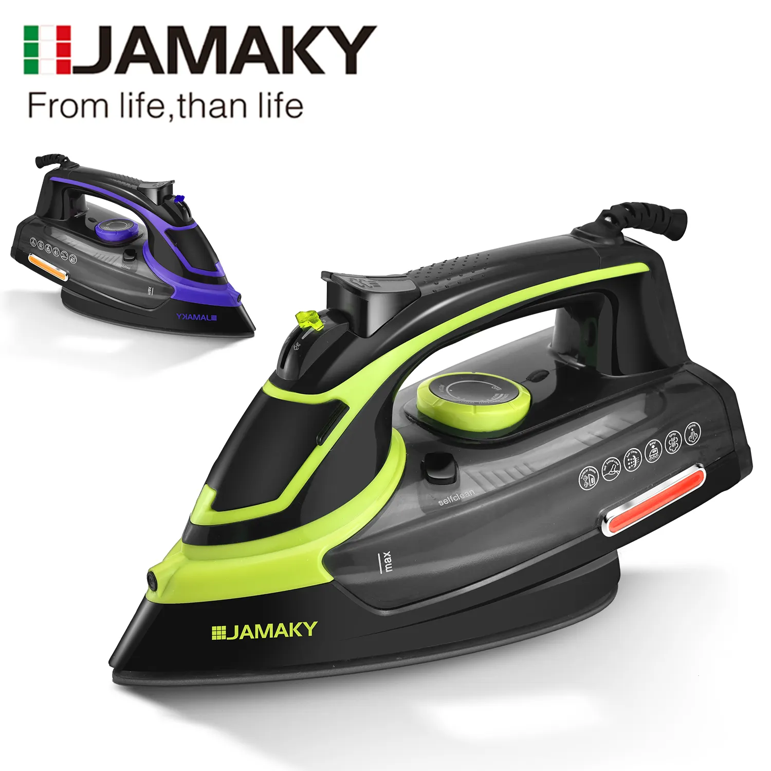 JAMAKY-Plancha eléctrica profesional de 2800W, miniplancha de vapor de viaje, vaporizador portátil para ropa, plancha de vapor de mano