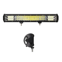 Barre lumineuse LED 12V 24V 3 rangées, blanc/ambre, double couleur, spot et flood combinés, étanche IP67, pour conduite tout-terrain, camion, SUV, VTT, 4x4