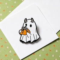 Broche d'Halloween en alliage de zinc, motif fantôme et citrouille, émaillée, pour vêtements, sacs, décoration, cadeau de fête, accessoire