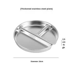 Platos Divididos de Acero Inoxidable 304 con <span class=keywords><strong>3</strong></span> Compartimentos, Irrompibles, No Tóxicos, para Camping, Picnic, Almuerzo - Product Image 6