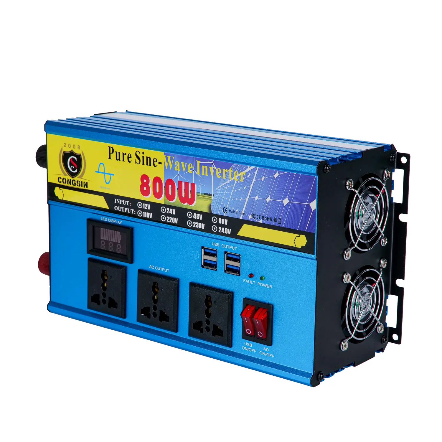 Mesin las Inverter, gelombang Sine Off-Grid 800W 12V 220V untuk pengelasan kinerja tinggi