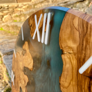 <span class=keywords><strong>Orologio</strong></span> <span class=keywords><strong>da</strong></span> <span class=keywords><strong>Parete</strong></span> Rotondo in Resina e Legno, Stile Industriale, Colore <span class=keywords><strong>Blu</strong></span>, Decorazione per la Casa - Product Image 2