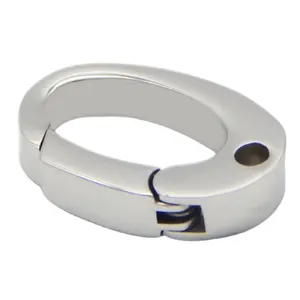 Hot selling Decoration accessories custom 15X9.5X3mm stainless steel metal o oval shape ring clasp bracelet closure for Bag