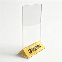 Support de table en acrylique transparent personnalisé avec logo pour menu de table, porte-cartes de table, support de menu de bar et présentoir promotionnel