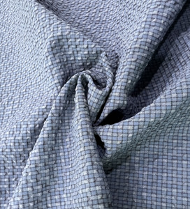 Tissu crêpe à petites bulles bleu clair, tissu jacquard à carreaux tridimensionnels pour robe, chemisier et vêtements féminins - Product Image 2