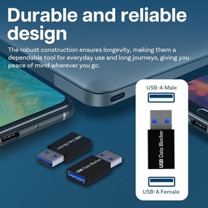 Bloqueur de données <span class=keywords><strong>USB</strong></span> (2 pièces) – <span class=keywords><strong>Adaptateur</strong></span> <span class=keywords><strong>USB</strong></span>-A de charge uniquement anti-jacking de données, protection de la vie privée pour <span class=keywords><strong>iPhone</strong></span> et Android – Cadeau idéal pour la recharge publique - Product Image 2