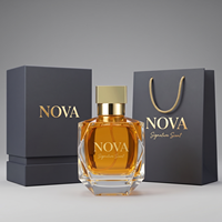 Flacons de parfum carrés de luxe en verre 30ml 50ml 100ml vides mats transparents personnalisés avec pulvérisateur à pompe et col serti, emballage en boîte