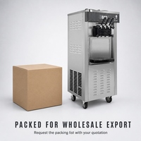 Machine à glace molle commerciale à trois saveurs en acier inoxydable, automatique, économe en énergie, vente en gros, approvisionnement en vrac