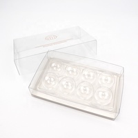 Plateau à paillettes pour bonbons au chocolat, emballage transparent pour animaux de compagnie, 8 unités, avec boîte en plastique