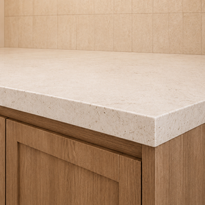 VCCUCINE-WOSR003 Armoire de <span class=keywords><strong>cuisine</strong></span> encastrée minimaliste en mélamine à grain de bois chêne chaud <span class=keywords><strong>et</strong></span> blanc crème, style Shaker, Foshan - Product Image 6