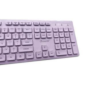 Bàn phím văn phòng im lặng màu tím KW-112 104 phím sô cô la 2.4G + BT chế độ kép giọt nước Thiết kế bàn phím không dây Cơ Bản Mới - Product Image 3