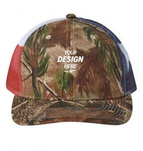 Women's Floral Mesh 5-Panel Baseball Cap Puff Printed USA Banner <b>Hat</b> Common Fabric Truckers <b>Hat</b> - Product Image 2