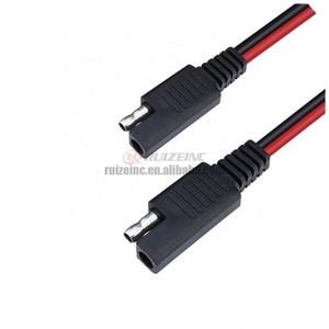 สายชาร์จโซลาร์เซลล์สำหรับชายและหญิง14AWG สายซิลิโคน2สี่เหลี่ยมสีแดงและสีดำ - Product Image 1