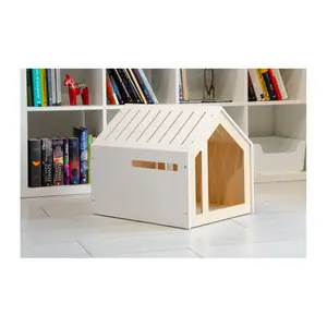 수제 내구성 개 상자 나무 동물 사육장 잠글 수있는 문이있는 작은 애완 동물 집 가구