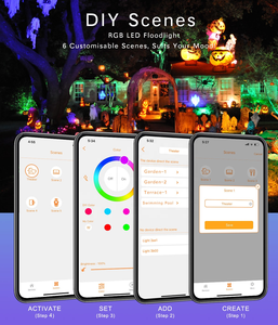 Dusktec độ sáng cao IP66 ngoài trời 80W thông minh <span class=keywords><strong>RGB</strong></span> lũ Đèn ứng dụng điều khiển đa màu trắng ấm nhôm <span class=keywords><strong>Led</strong></span> Đèn Pha - Product Image 6