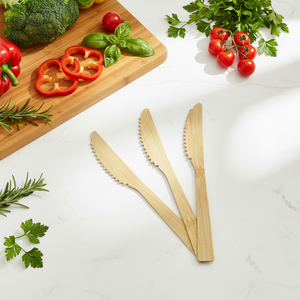 Coltelli in Bambù Organico Reale a Prezzo Molto Scontato, Qualità Alimentare, Design con Impugnatura Confortevole, Coltello in Bambù Usa e Getta per Bambini - Product Image 6
