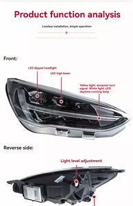 Fari anteriori <span class=keywords><strong>Focus</strong></span> <span class=keywords><strong>2019</strong></span> per X3 F25, modifica con luci diurne a LED e indicatori di direzione dinamici, 12V, nuovi, 6000K, 4000 Lumen - Product Image 5
