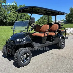 WeTruth kaldırdı Golf arabası fiyat elektrikli Off-Road Golf arabaları pil ile satılık kulübü araba 6 koltuk siyah renk