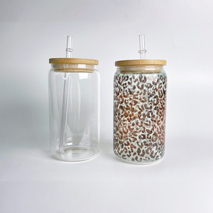 Paquete <span class=keywords><strong>de</strong></span> 50 Vasos <span class=keywords><strong>de</strong></span> Vidrio Transparente Esmerilado para Café Helado con Tapas <span class=keywords><strong>de</strong></span> Madera para Vinilo, Vaso <span class=keywords><strong>de</strong></span> Vidrio para Cerveza y Refrescos <span class=keywords><strong>de</strong></span> 16 oz para Impresión por Sublimación - Product Image 2
