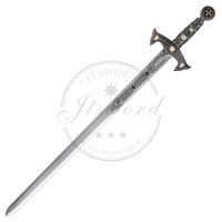85cm Argent Antique Arme Médiévale Croisé Chevaliers Templiers Épée Réplique