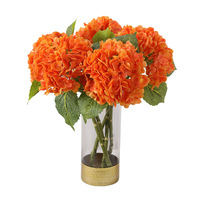 Arrangement floral d'hortensias S-0017 Real Touch, nouveaux hortensias artificiels en latex vert et blanc pour la décoration de mariage et de la maison