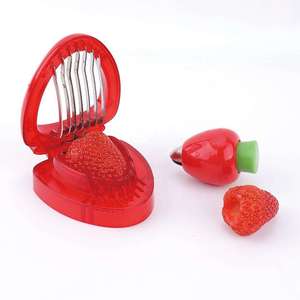 Ensemble de 2 outils de cuisine écologiques en acier inoxydable de haute qualité pour couper, éplucher et décortiquer raisins, champignons et fraises - Product Image 1
