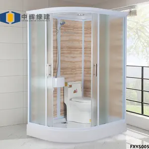 CGCH Wholesale 140*110cm tempered glass frameless rectangular waterproof fiber wallboard bathroom shower with toilet