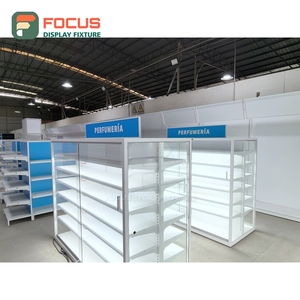 Vitrine de présentation de perruques sur mesure en bois et verre avec plusieurs tiroirs, présentoir pour extensions de cheveux - Product Image 3