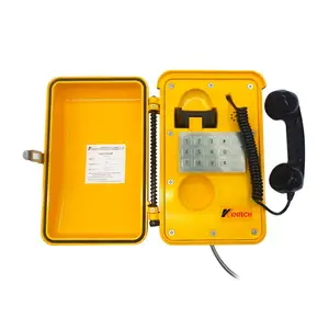 KNTECH CE ได้รับการรับรอง KNSP-11 ประตู Vandal ทนต่อสภาพอากาศสีเหลืองอุตสาหกรรมโลหะปุ่มกดโทรศัพท์โทรศัพท์แบบมีสาย