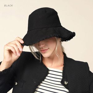 Frayed Bucket Hat Unisex 100% Cotton Wide Brim <b>Beach</b> Outdoor Summer Headwear - Product Image 4
