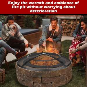 22 אינץ 'כבד-מתכת אש בור מסך ניצוץ כיסוי כיסוי רשת בסגנון מודרני עבור בורות אש בחצר האחורית - Product Image 2