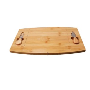 Juego de tabla de quesos de bambú con cuchillo y tenedor de 40x25x1.4 cm para uso doméstico y portátil - Product Image 4