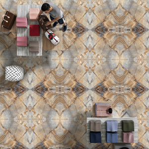 Azulejos de Porcelana Pulida de Lujo Vistaar Azul Oscuro 600x1200mm con Acabado Brillante y Aspecto de Piedra para Diseño de Pisos y Paredes - Product Image 2
