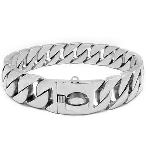 高品質ステンレス製大型犬用ハーネス、高級感あふれるイリュージョンメッキキューバンリンクチェーン、名入れブルドッグ用首輪リボン - Product Image 6