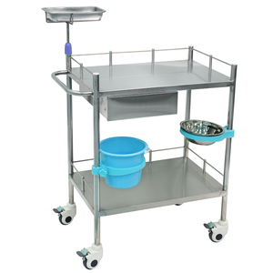 <span class=keywords><strong>Chariot</strong></span> <span class=keywords><strong>médical</strong></span> à 4 roues en acier inoxydable pour mobilier d'hôpital, soins infirmiers, pansements avec plateau et tiroirs - Product Image 1