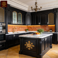 Kabinet Dapur Kayu Solid Kustomisasi Pesanan Khusus, Finishing Putih Klasik, Meja Pulau, Unit Lemari Modular Kelas Atas AU NZ