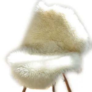 หนาปุยShag Mink Faux FurพรมสีขาวSheepskinเก้าอี้Pad Shaggyเบาะที่นั่งขนยาวพื้นที่ข้างพรมพรมปูพื้น